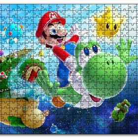 Cakapuzzle Super Mario Karakterleri Gökyüzünde Mdf 1000 Parça Puzzle