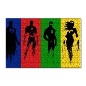 Cakapuzzle Süperman Flash Green Lantern Wonder Woman 120 Parça Ahşap Puzzle