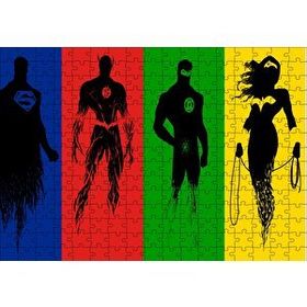 Cakapuzzle Süperman Flash Green Lantern Wonder Woman 120 Parça Ahşap Puzzle