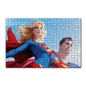 Cakapuzzle Süpermen ve Süper Kız 120 Parça Ahşap Puzzle