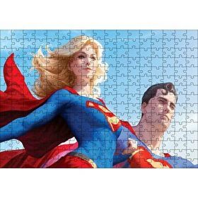 Cakapuzzle Süpermen ve Süper Kız 120 Parça Ahşap Puzzle