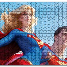 Cakapuzzle Süpermen ve Süper Kız Mdf 500 Parça Puzzle
