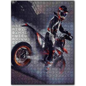 Cakapuzzle Supermoto Ktm Dumanlı Hava Görseli Ahşap 500 Parça Puzzle