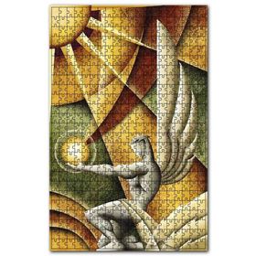 Cakapuzzle Sürrealist Şekiller ve Kanatlı Melek Ahşap 1000 Parça Puzzle