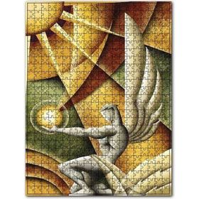 Cakapuzzle Sürrealist Şekiller ve Kanatlı Melek Ahşap 1000 Parça Puzzle