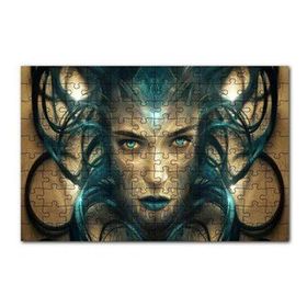 Cakapuzzle Sürrealistik Kadın Yüzü ve Siyah Saçları 120 Parça Ahşap Puzzle