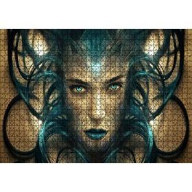 Cakapuzzle Sürrealistik Kadın Yüzü ve Siyah Saçları 120 Parça Ahşap Puzzle