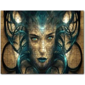 Cakapuzzle Sürrealistik Kadın Yüzü ve Siyah Saçları Mdf 255 Parça Puzzle
