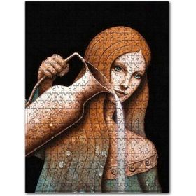 Cakapuzzle Süt Boşaltan Kadın Figürü Görseli Ahşap 1000 Parça Puzzle