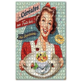 Cakapuzzle Tahıl Meyva Süt İle Kahvaltı Afişi Görseli Ahşap 255 Parça Puzzle