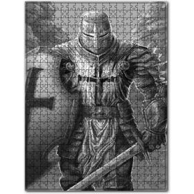Cakapuzzle Tam Zırhlı Haçlı Askeri Siyah Beyaz Ahşap 1000 Parça Puzzle