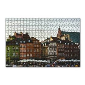 Cakapuzzle Tarihi Binalar ve Meydanda İnsanlar 120 Parça Ahşap Puzzle