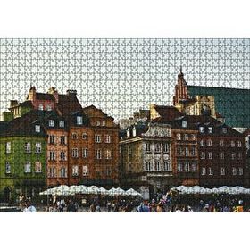 Cakapuzzle Tarihi Binalar ve Meydanda İnsanlar 120 Parça Ahşap Puzzle