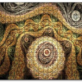 Cakapuzzle Tarot Fraktal Şekiller Kahverengi Sarı Görsel Mdf 120 Parça Puzzle