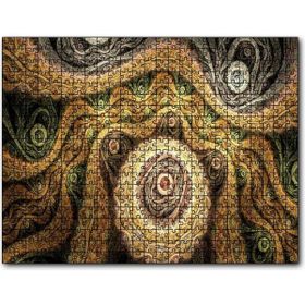 Cakapuzzle Tarot Fraktal Şekiller Kahverengi Sarı Görsel Mdf 120 Parça Puzzle