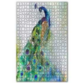 Cakapuzzle Tavuskuşu Suluboya Çizim Görseli 120 Parça Puzzle