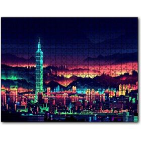 Cakapuzzle Tayvan Taipei Gece Manzarası Artwork Puzzle