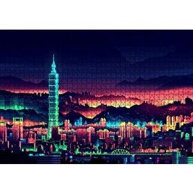 Cakapuzzle Tayvan Taipei Gece Manzarası Artwork Puzzle
