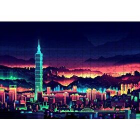 Cakapuzzle Tayvan Taipei Gece Manzarası Artwork Puzzle