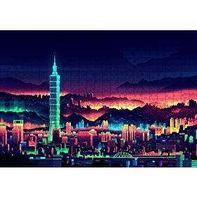Cakapuzzle Tayvan Taipei Gece Manzarası Artwork Puzzle