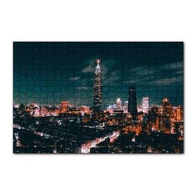 Cakapuzzle Tayvan Taipei Gece Şehir Manzarası 120 Parça Ahşap Puzzle