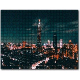 Cakapuzzle Tayvan Taipei Gece Şehir Manzarası 255 Parça Puzzle