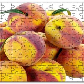 Cakapuzzle Taze Şeftaliler Beyaz Zemin Mdf 255 Parça Puzzle