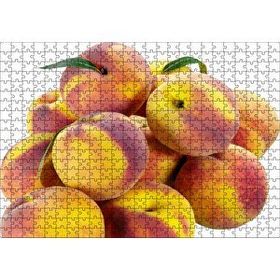 Cakapuzzle Taze Şeftaliler Beyaz Zemin Mdf 500 Parça Puzzle
