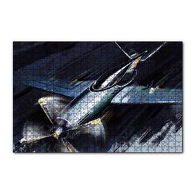 Cakapuzzle Tek Motorlu Uçak İllüstrasyon 120 Parça Ahşap Puzzle