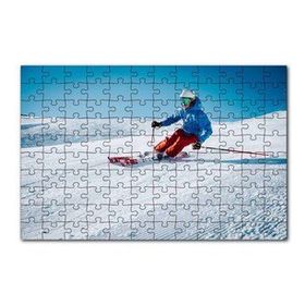 Cakapuzzle Tepeden İnen Kayakçı Siporu 120 Parça Ahşap Puzzle