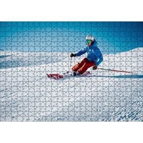 Cakapuzzle Tepeden İnen Kayakçı Siporu 120 Parça Ahşap Puzzle