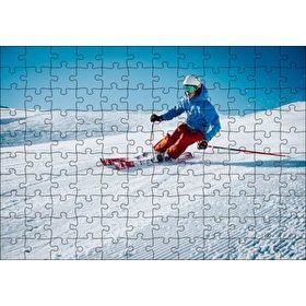 Cakapuzzle Tepeden İnen Kayakçı Siporu 120 Parça Ahşap Puzzle