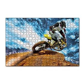 Cakapuzzle Tepenin Üzerindeki Motokrosçu ve Bulutlar 120 Parça Ahşap Puzzle
