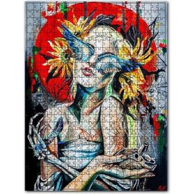 Cakapuzzle Terazi Burcu Gerçeküstü Resim Sanatı Ahşap 500 Parça Puzzle