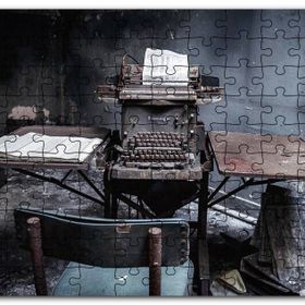 Cakapuzzle Terkedilmiş Daktilo Görseli Mdf 120 Parça Puzzle