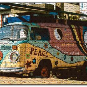 Cakapuzzle Terkedilmiş Hippi Minibüs Mdf 1000 Parça Puzzle