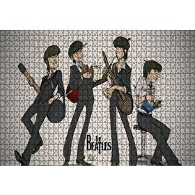 Cakapuzzle The Beatles Karikatürize Çizim Mdf 1000 Parça Puzzle