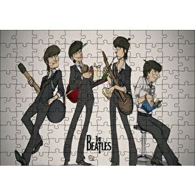 Cakapuzzle The Beatles Karikatürize Çizim Mdf 120 Parça Puzzle