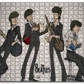 Cakapuzzle The Beatles Karikatürize Çizim Mdf 500 Parça Puzzle