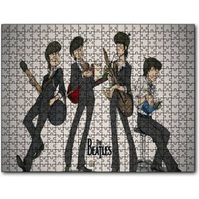 Cakapuzzle The Beatles Karikatürize Çizim Mdf 500 Parça Puzzle