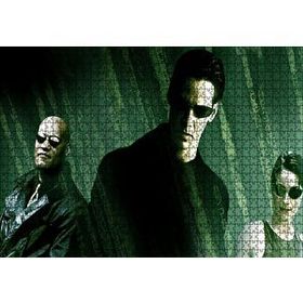 Cakapuzzle The Matrix Neo Trinity ve Morpheus Full Renkli 120 Parça Ahşap Puzzle
