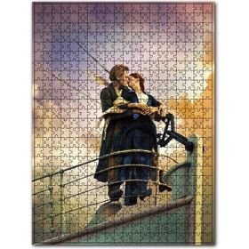 Cakapuzzle Titanic Jack ve Rose Güverte Pozu Ahşap 1000 Parça Puzzle