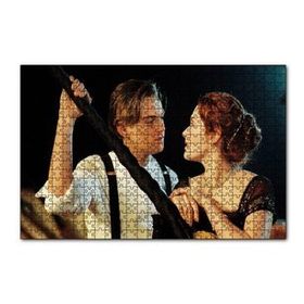 Cakapuzzle Titanic Jack ve Rose Güvertede Halatlara Tutunuyor 120 Parça Ahşap Puzzle