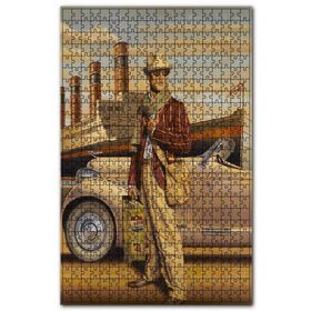 Cakapuzzle Titanik Antika Araba ve Kasketli Adam Ahşap 500 Parça Puzzle