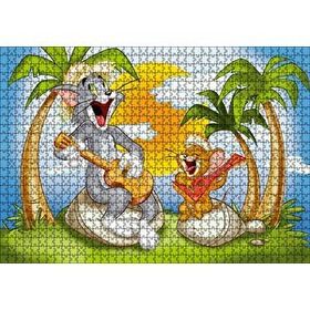 Cakapuzzle Tom Jerry Şarkı Söyleyen Ada Palmiye Ağaçları Mdf 1000 Parça Puzzle