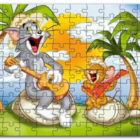 Cakapuzzle Tom Jerry Şarkı Söyleyen Ada Palmiye Ağaçları Mdf 120 Parça Puzzle