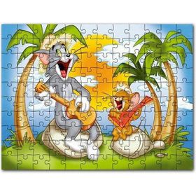 Cakapuzzle Tom Jerry Şarkı Söyleyen Ada Palmiye Ağaçları Mdf 120 Parça Puzzle