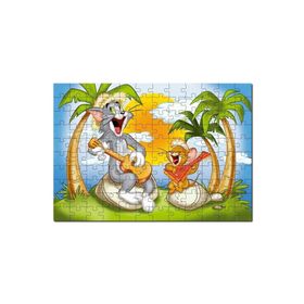 Cakapuzzle Tom Jerry Şarkı Söyleyen Ada Palmiye Ağaçları Mdf 120 Parça Puzzle