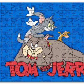 Cakapuzzle Tom Jerry ve Spike Tom ve Jerry Logosu Mdf 1000 Parça Puzzle