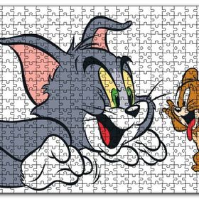 Cakapuzzle Tom ve Jerry Beyaz Arkaplan Mdf 120 Parça Puzzle